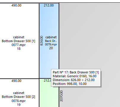 hover over part on screen for additional information