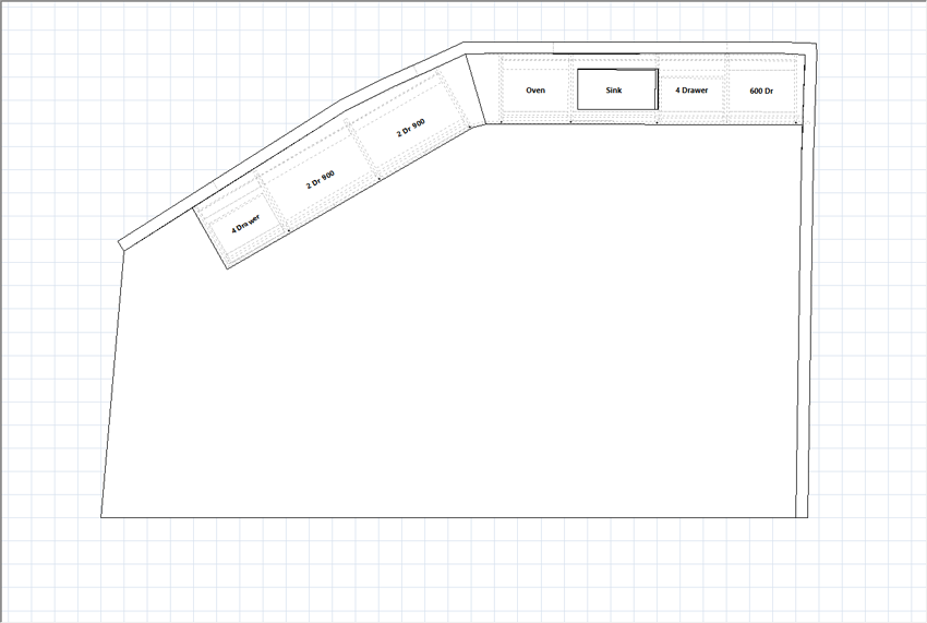 plan of kitchen in polyboard