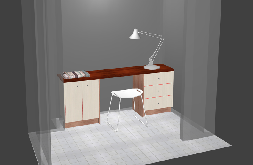 desk model in polyboard