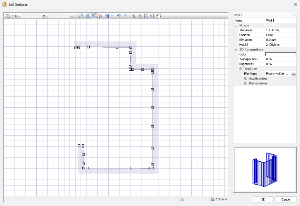 editing wall details in polyboard