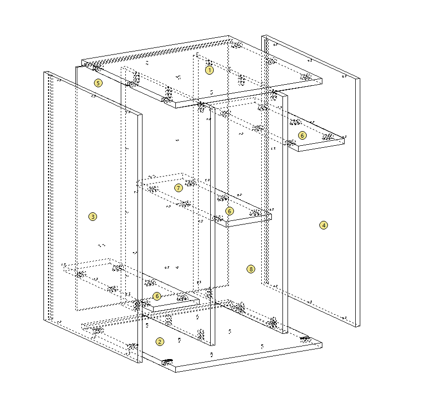 cabinet with nest-fix hardware