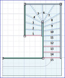 2D of half turn stair