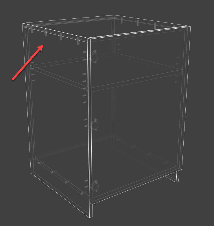 polyboard cabinet with edge tooling