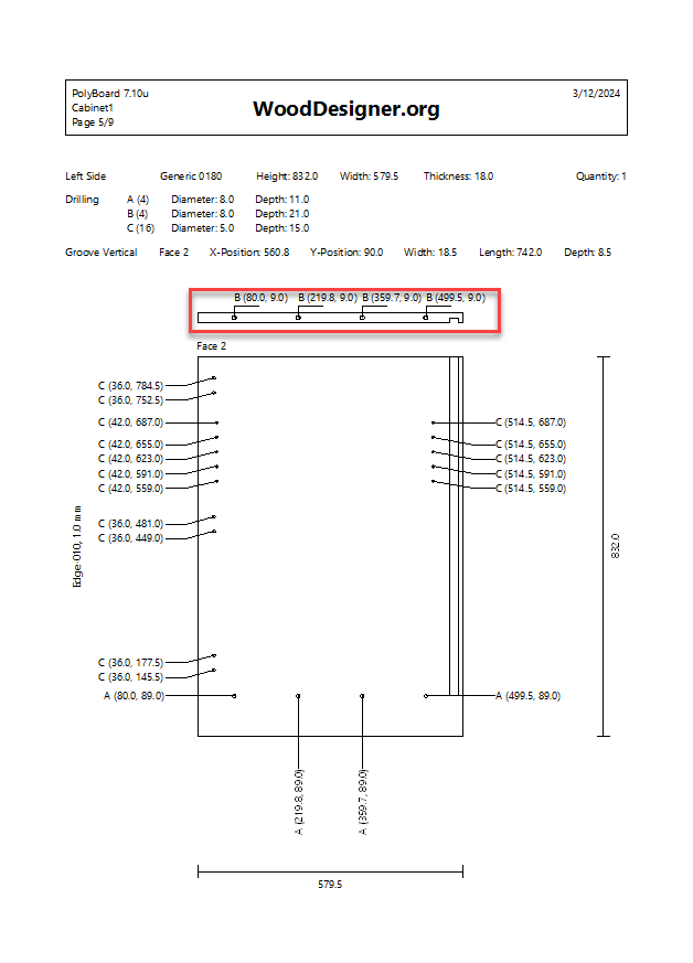 polyboard plans showing tooling