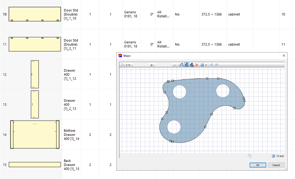 parts import and edit optinest part input function