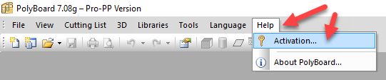 polyboard activation menu
