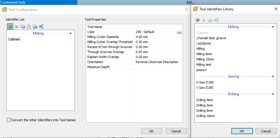 polyboard dxf post processor customized tool settings