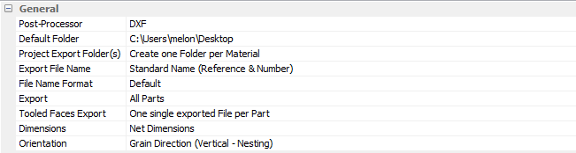 dxf post processor settings