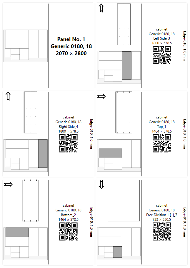 QR label sheet optinest label output