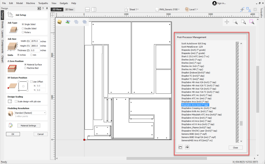 VCarve pro post processors
